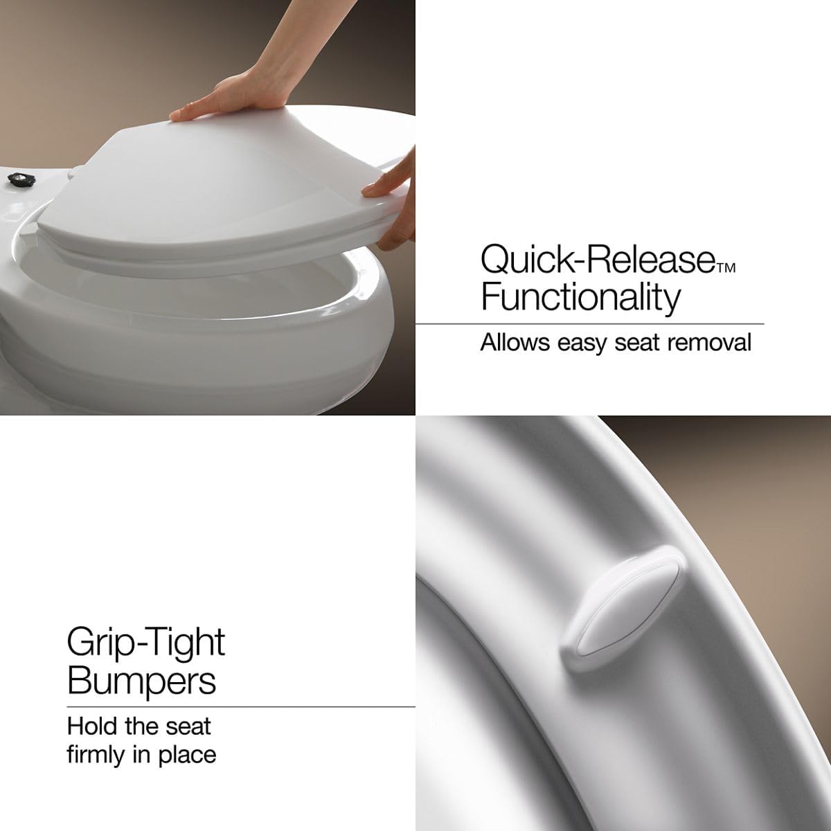 KOHLER 4639-RL-0 Cachet ReadyLatch Round Toilet Seat Soft Close, White